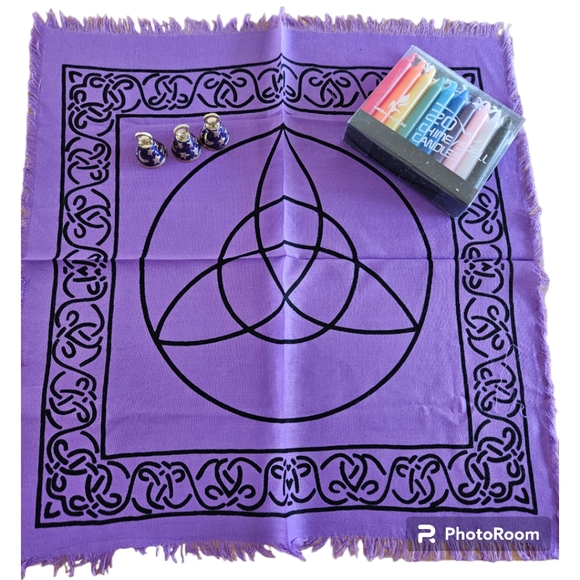 Multiples Other - Triquetra Alter Cloth W/ Mini Ritual Candles and Bells